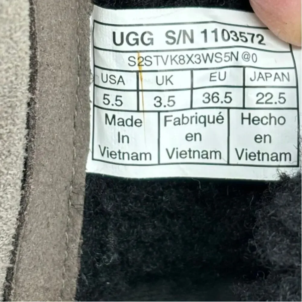 UGG Wilde‎ Moto Buckle Boots Women's Size 5.5 Waterproof Leather Suede Wool